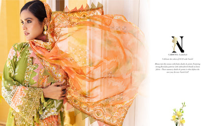 NSG 113 GARDENIA EMBROIDERED PRINTED LAWN COLLECTION VOL 4