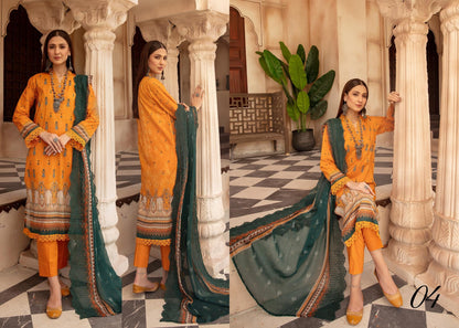 Zarkis Printed Lawn Suits Unstitched 3 Piece ZRA 4 - Summer Collection