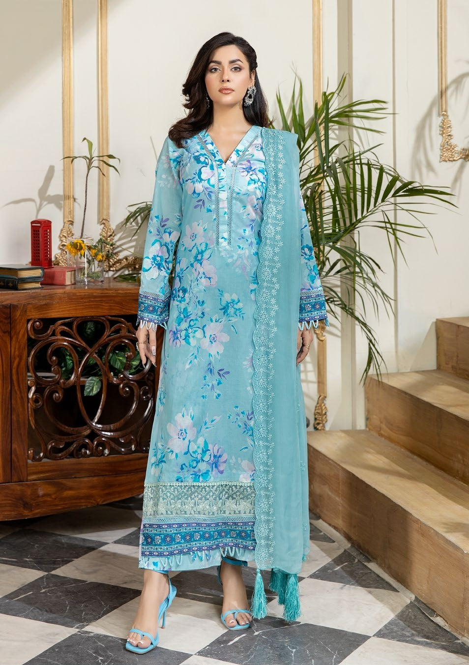 AF 58 Afreen Digital Premium Print Lawn Collection By Riaz Arts