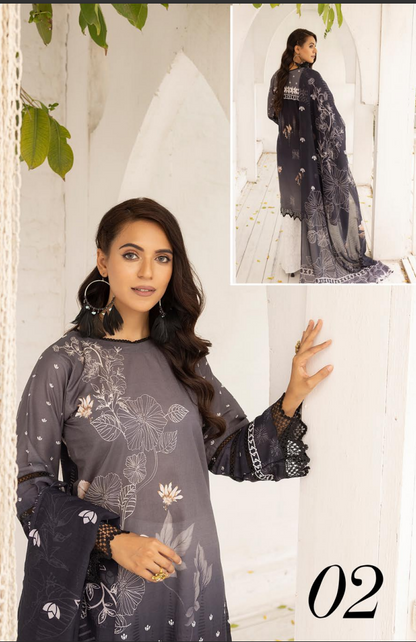 Zarkis Printed Lawn Suits Unstitched 3 Piece ZRA 10 - Summer Collection