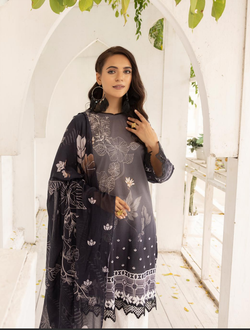 Zarkis Printed Lawn Suits Unstitched 3 Piece ZRA 10 - Summer Collection