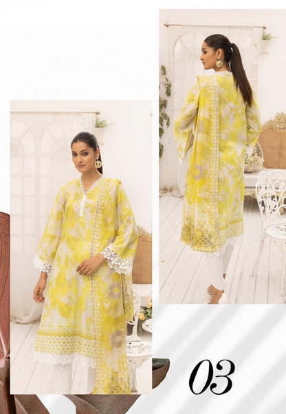 Zarkis Printed Lawn Suits Unstitched 3 Piece ZRA 11 - Summer Collection