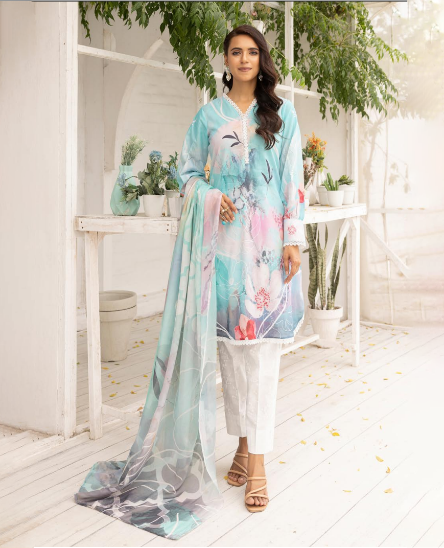 Zarkis Printed Lawn Suits Unstitched 3 Piece ZRA 13 - Summer Collection