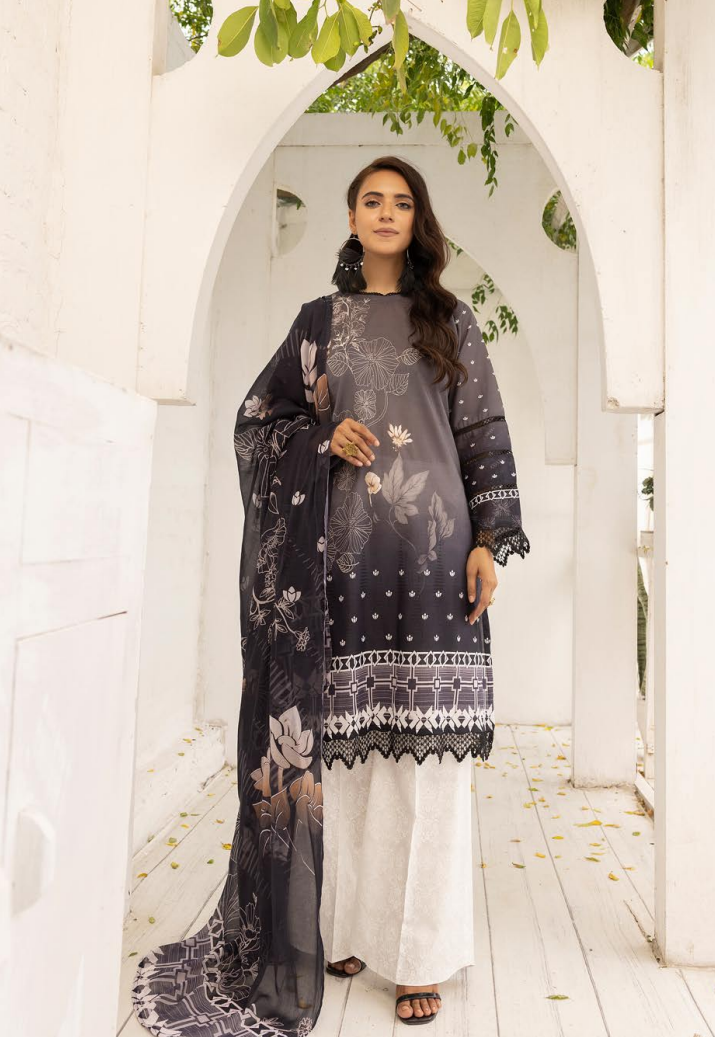 Zarkis Printed Lawn Collection By Riaz Arts - DESIGN-09