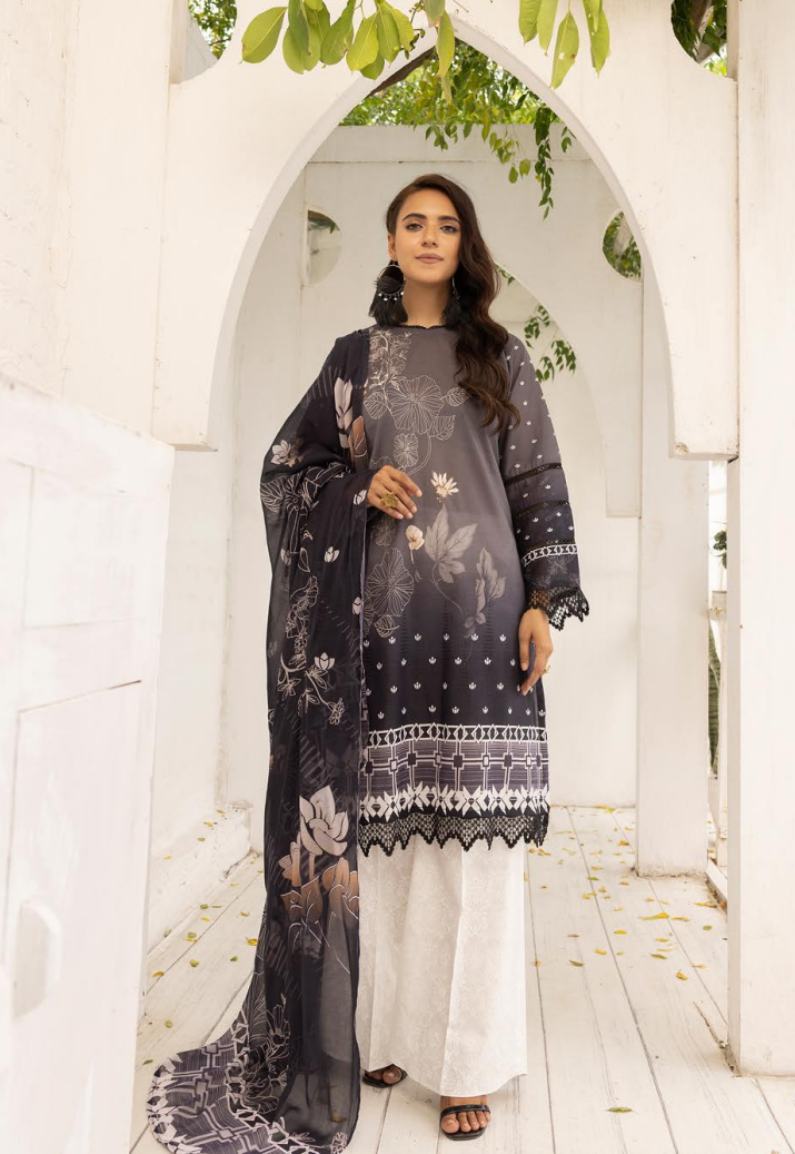 Zarkis Printed Lawn Suits Unstitched 3 Piece ZRA 10 - Summer Collection